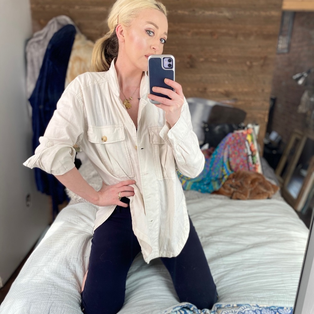 FREE PEOPLE BUTTON JACKET SHIRT COAT TUNIC BLOUSE